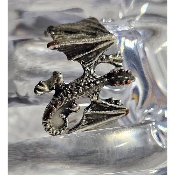 Dragon Design Adjustable Silver Metal Ring Size 6 Costume Cosplay - Picture 1 of 6